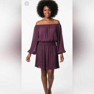 Max Studio Special Occasion Purple Pleated Dress